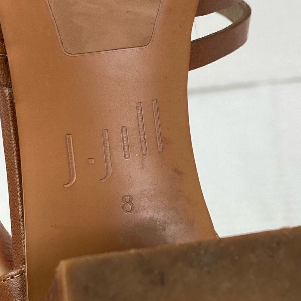 J. Jill Brown Strappy Genuine Leather Block Heeled Open Toe Sandals Size 8 - Picture 9 of 10